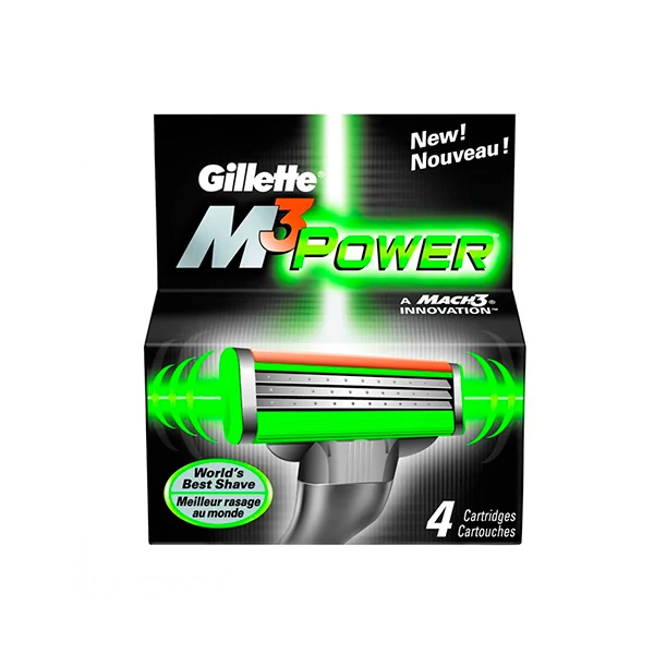 Сменные кассеты (лезвия) Gillette M3 Power 4 шт.