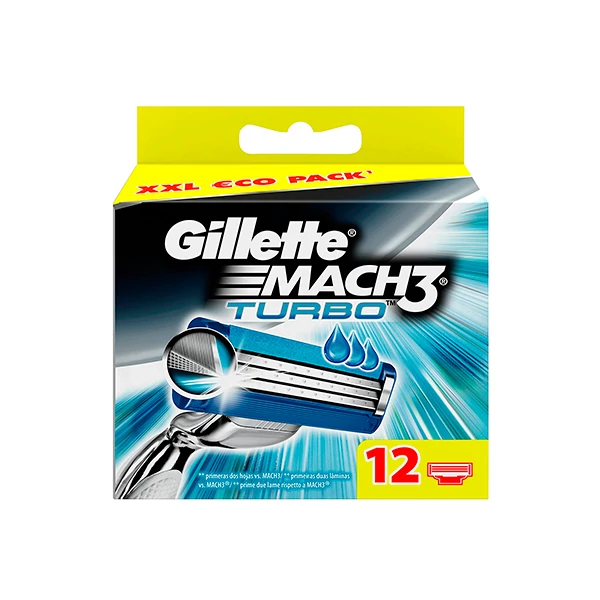 Сменные кассеты (лезвия) Gillette Mach3 Turbo 12 шт.