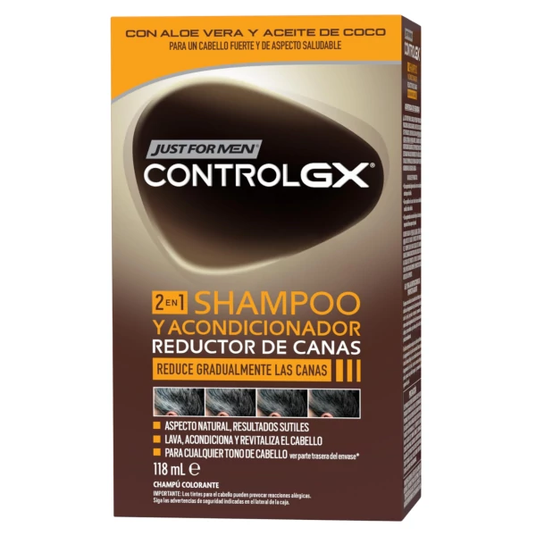 Шампунь с кондиционером Just For Men ControlGX 2 в 1 для устранения седины 118 мл ЕС