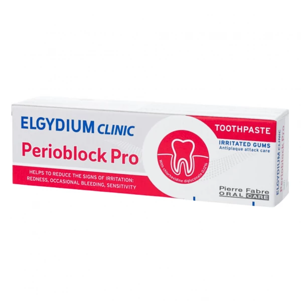 Зубная паста для раздраженных десен Elgydium Perioblock Pro (хлоргексидин 0,12%) 50 мл ЕС