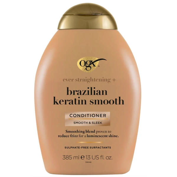 Кондиционер OGX Ever Straightening+ Brazilian Keratin Smooth Conditioner разглаживающий 385 мл ЕС