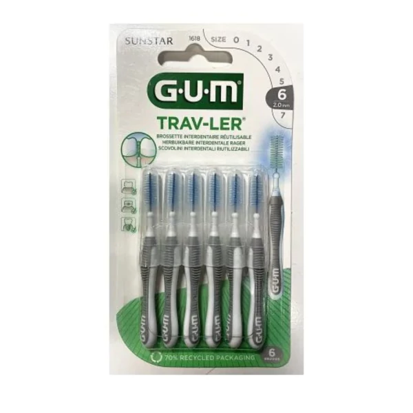 Межзубная щетка GUM Trav-Ler ISO 2 мм 6 шт ЕС