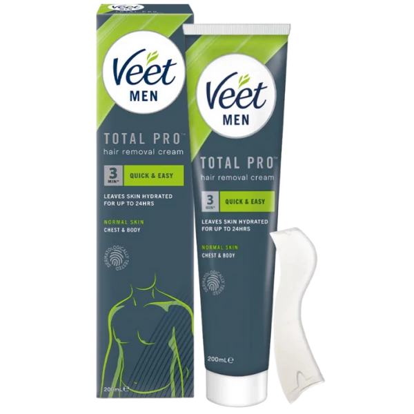 Крем для удаления волос Veet Men Total Pro Quick Easy для груди и тела 200 мл ЕС