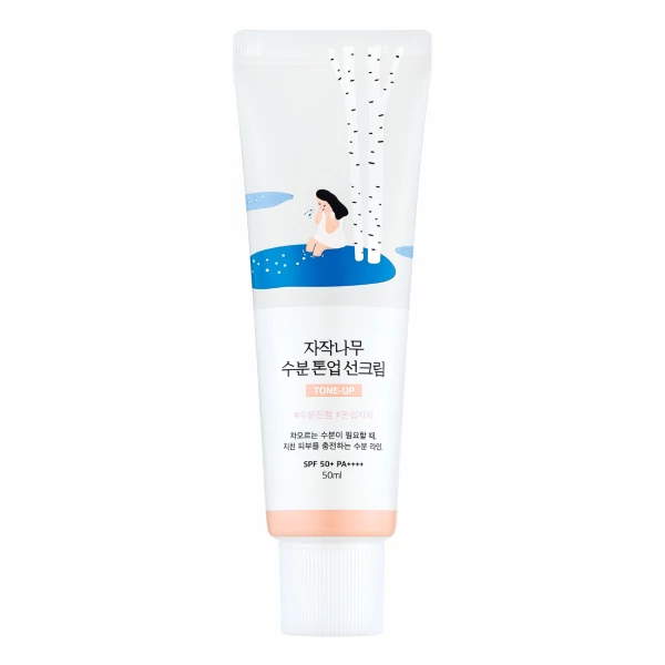 Солнцезащитный крем для лица Round Lab Birch Moisture Tone-Up SPF 50 PA++++ Тонирующий 50 мл ЕС