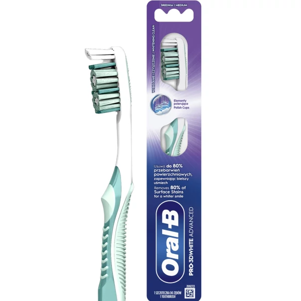 Мануальная зубная щетка Oral-B Pro3DWhite Advanced Medium ЕС