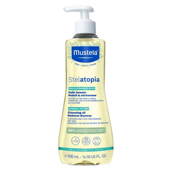 Детское очищающее масло Mustela Stelatopia Cleansing Oil Anti-Itching 500 мл ЕС
