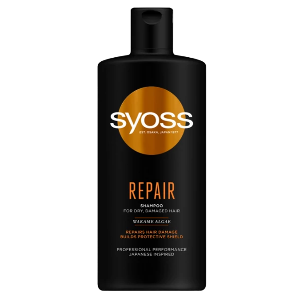 Восстанавливающий шампунь Syoss Repair для сухих и поврежденных волос 440 мл ЕС