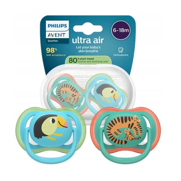 Ортодонтические пустышки Philips Avent Ultra 6–18 месяцев 2 шт ЕС