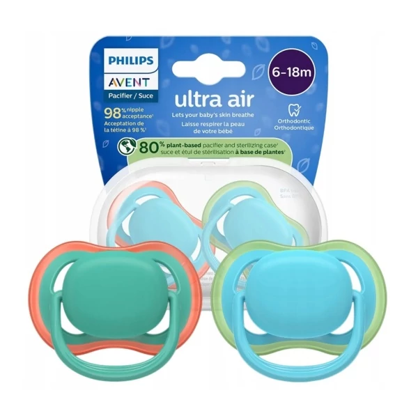 Пустышка Philips Avent Ultra Air от 6 до 18 месяцев SCF087/10 2 шт ЕС