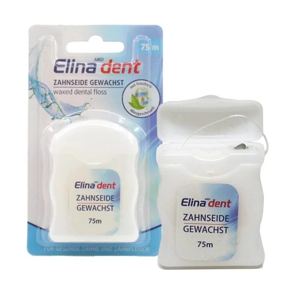 Зубная нить Elina Dent Mint Waxed Dental Floss 75 м ЕС