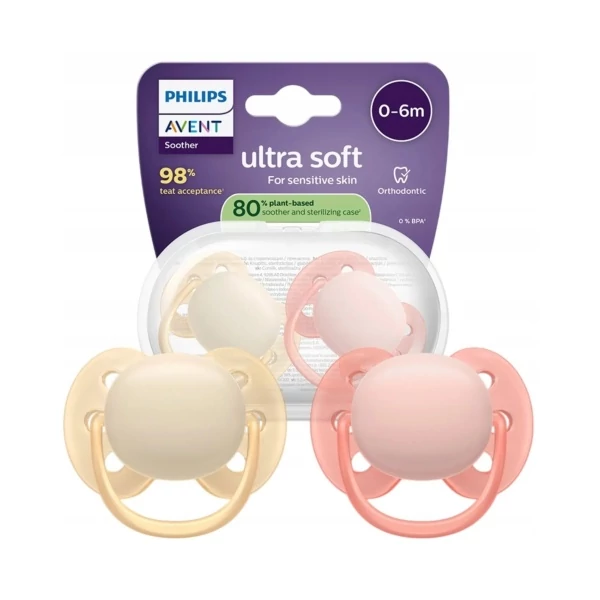 Пустышка Philips SCF091/38 Ultra Soft Avent с рождения до 6 месяцев 2 шт ЕС