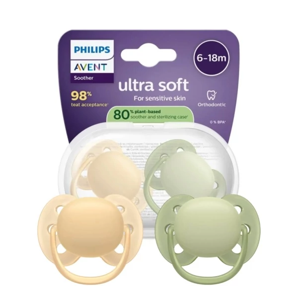 Пустышка Philips Avent Ultra Soft 6-18 месяцев SCF091/45 2 шт ЕС