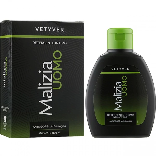 Гель для интимной гигиены MALIZIA Uomo Vetyver Antiodore — с физиологическим pH 200 мл ЕС