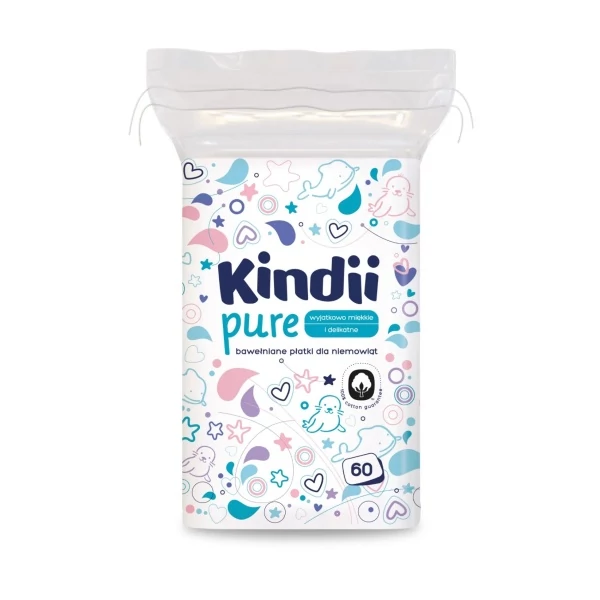 Детские ватные диски Kindii Pure 60 шт ЕС
