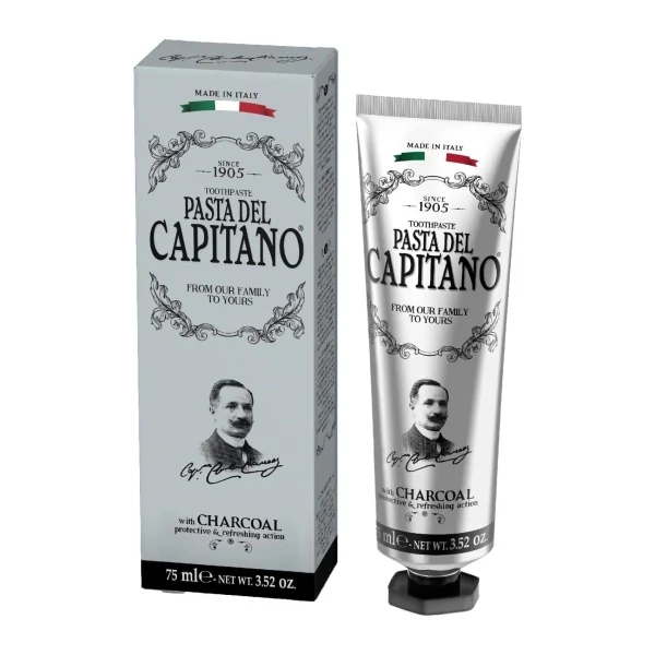 Зубная паста Pasta del Capitano 1905 Carbone Charcoal с активированным углем 75 мл ЕС