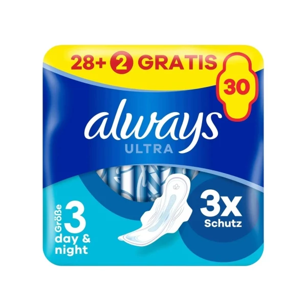 Прокладки Always Ultra Day &amp; Night с крылышками 30 шт ЕС