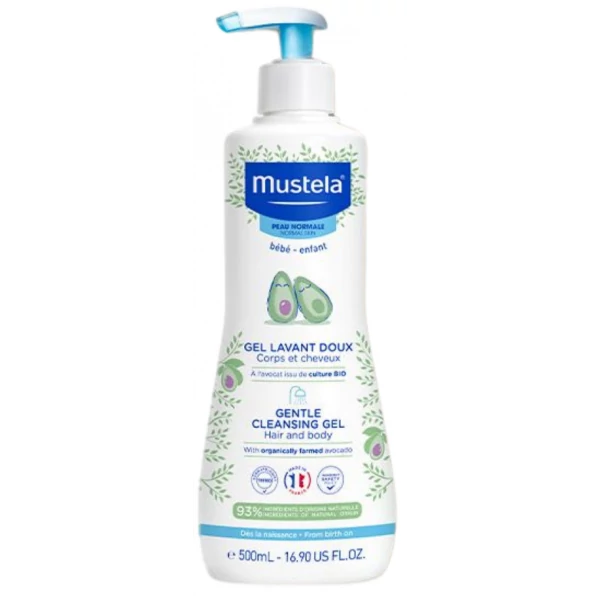 Детский гель Mustela Gentle Cleansing Gel для мытья тела и волос с авокадо 500 мл ЕС