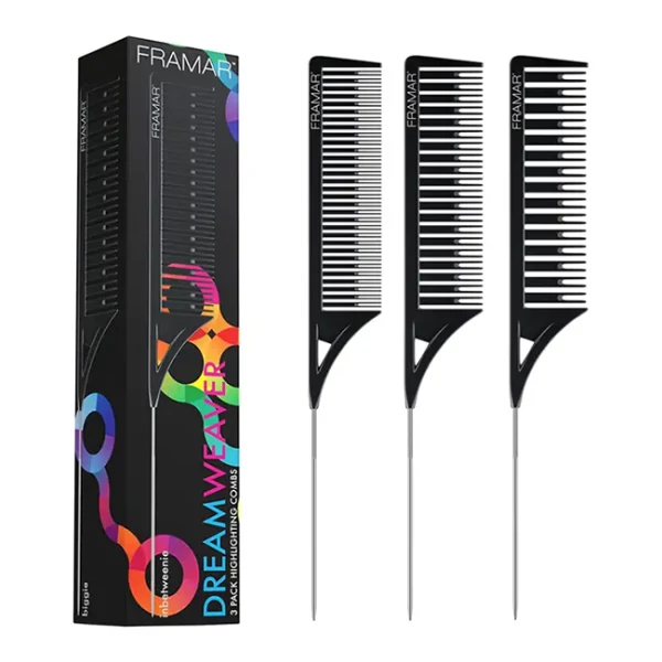 Набор расчесок Framar Dreamweaver Comb Black 3 шт ЕС