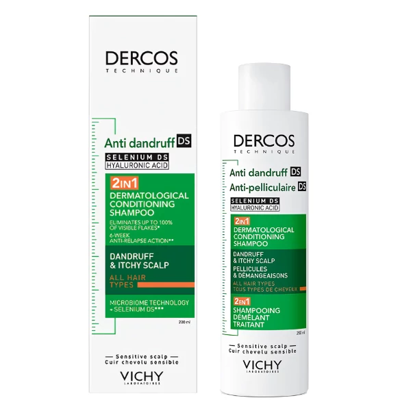 Шампунь Vichy Dercos DS 2 в 1 против перхоти для облегчения расчёсывания 200 мл ЕС