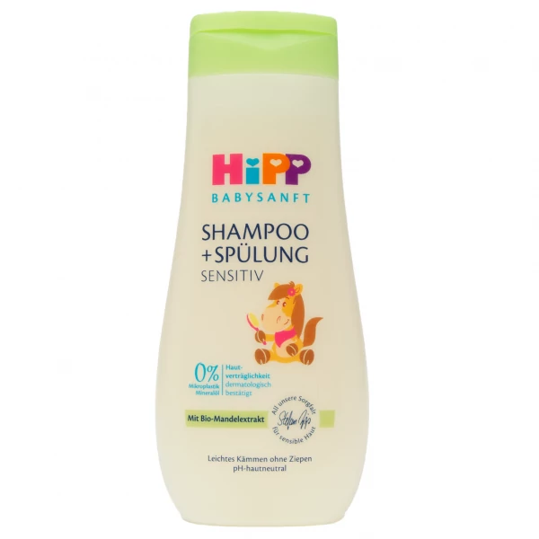 Детский шампунь и кондиционер 2в1 HiPP Shampoo + Spülung Sensitiv 200 мл ЕС