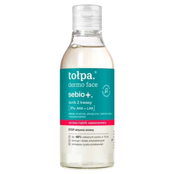 Тоник для лица Tołpa Dermo Face Sebio+ с 2 видами кислот (5% AHA + LHA) 200 мл ЕС