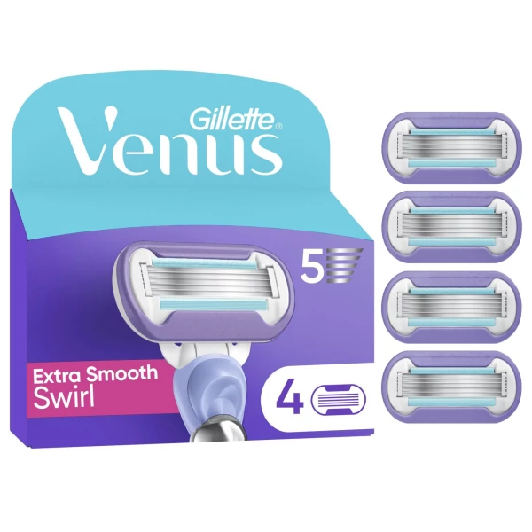 Сменные кассеты (лезвия) Gillette Venus Extra Smooth Swirl 4 шт ЕС