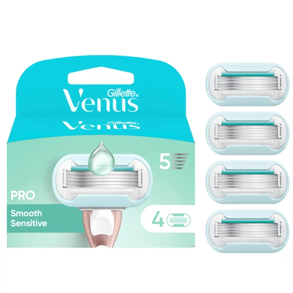 Сменные кассеты (лезвия) Gillette Venus Pro Smooth Sensitive 4 шт ЕС
