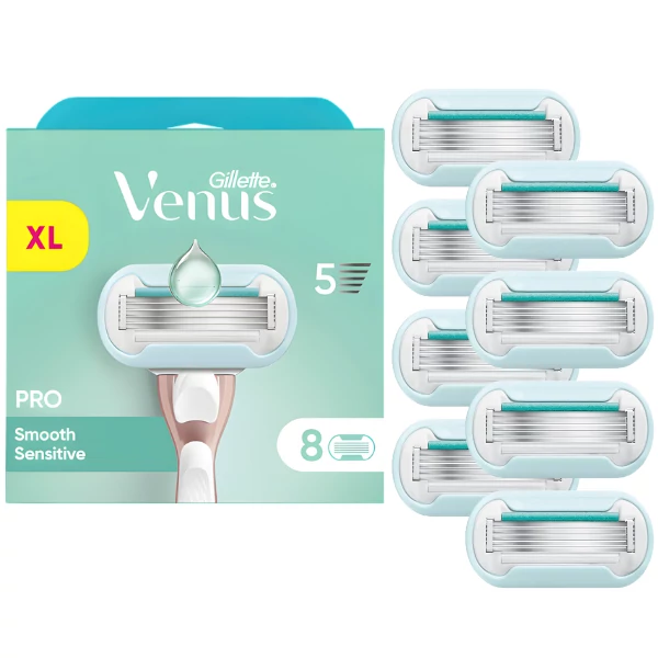 Сменные кассеты (лезвия) Gillette Venus Pro Smooth Sensitive 8 шт ЕС