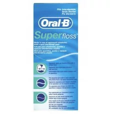 Зубная нить Oral-B Super Floss для брекет систем та протезів 50 шт ЕС
