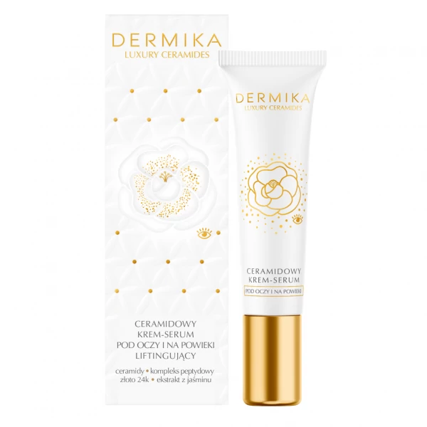 Крем-сыворотка Dermika Luxury Ceramides с керамидами для кожи вокруг глаз 15 мл ЕС