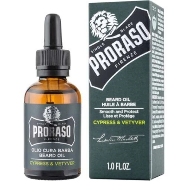 Масло для бороды PRORASO Cypress &amp; Vetyver смягчающее 30 мл ЕС