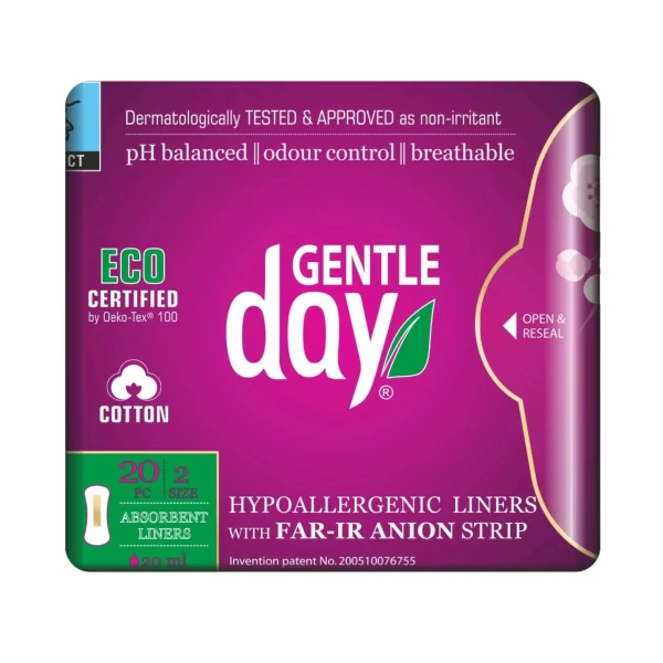 Впитывающие прокладки Gentle Day с анионной полоской 20 шт ЕС