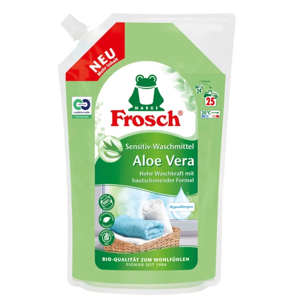 Гель для стирки белья Frosch Aloe Vera 25 циклов стирки 1500 мл ЕС