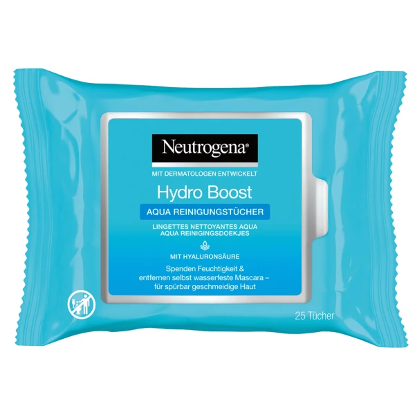 Очищающие салфетки для лица Neutrogena Hydro Boost Aqua 25 шт ЕС