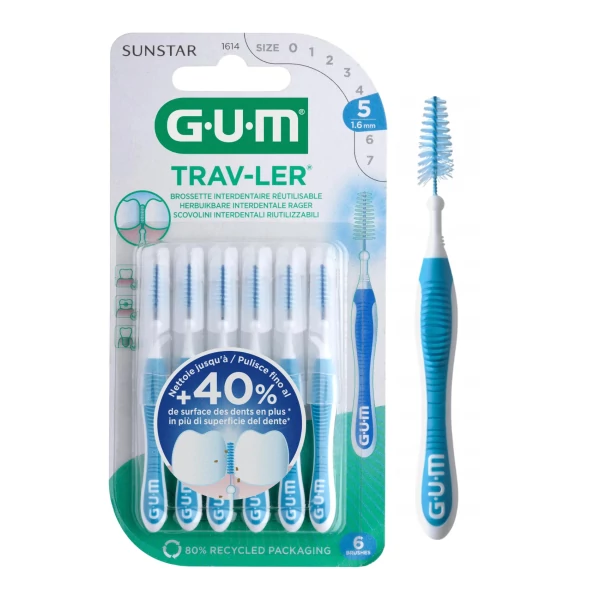Межзубная щетка GUM Trav-Ler ISO 1.6 мм 6 шт ЕС
