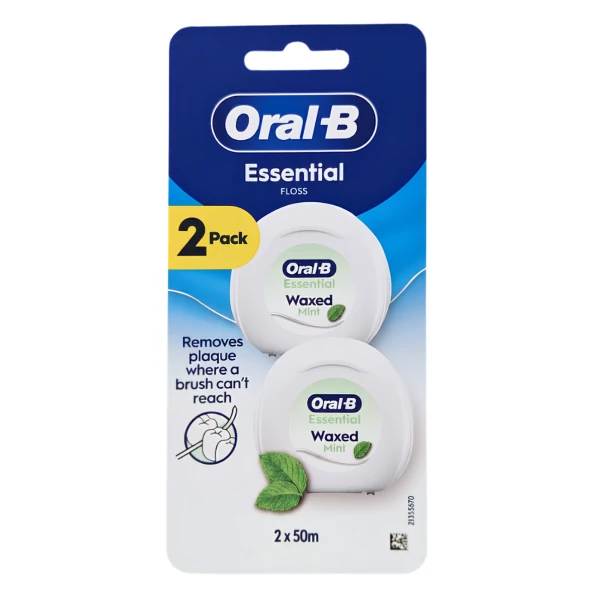 Зубная нить Oral-B Essential Floss со вкусом мяты вощеная 2 шт 50 м ЕС