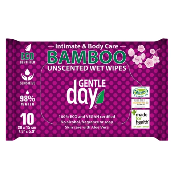 Влажные салфетки для интимной гигиены Gentle Day Bamboo 10 шт ЕС