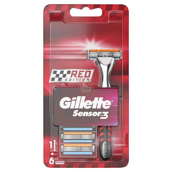 Бритва Gillette Sensor3 Red Edition + 6 сменных лезвий ЕС
